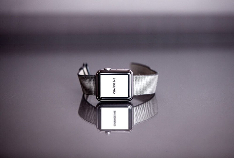 Silver Apple Watch with Reflection