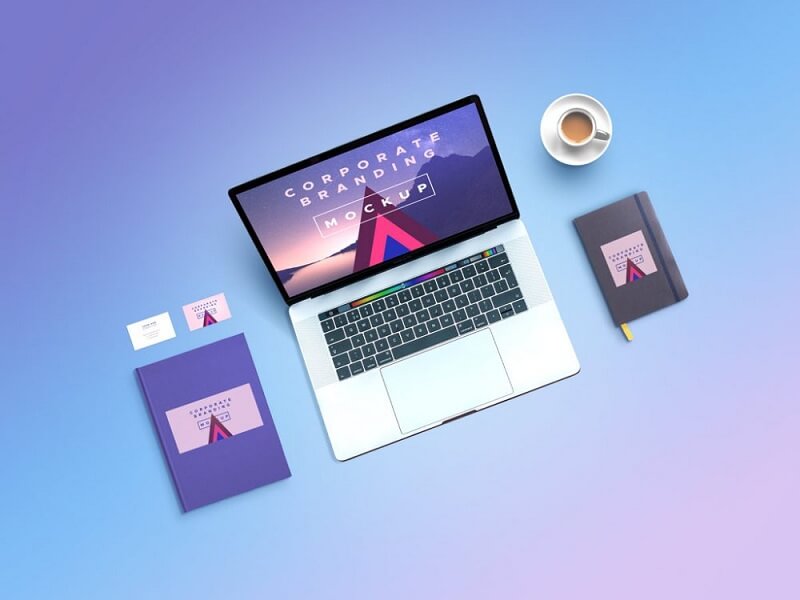 Corporate Branding Mockup with MacBook