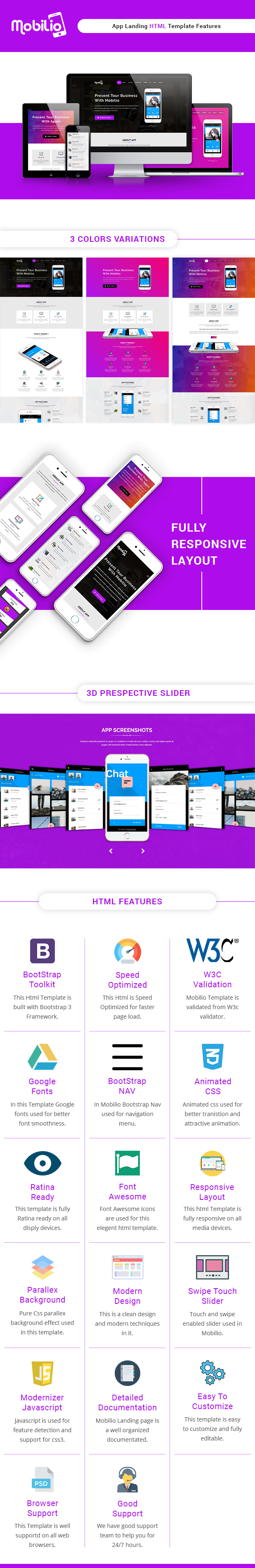 Mobilio App Landing HTML5 Template