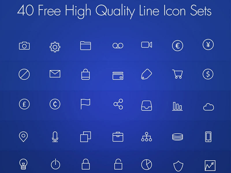 40 Free High Quality Line Icon Set