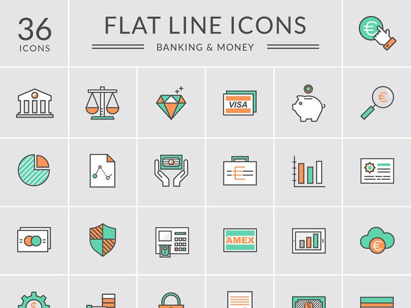 Bank and Money Icons