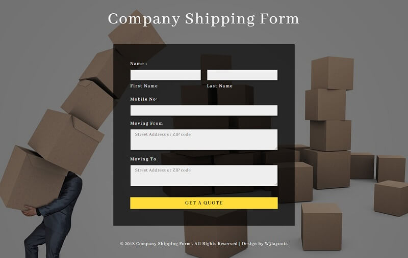 Company Shipping form