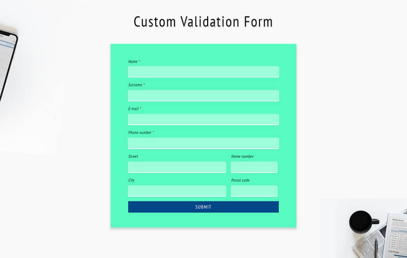 Custom Validation Form