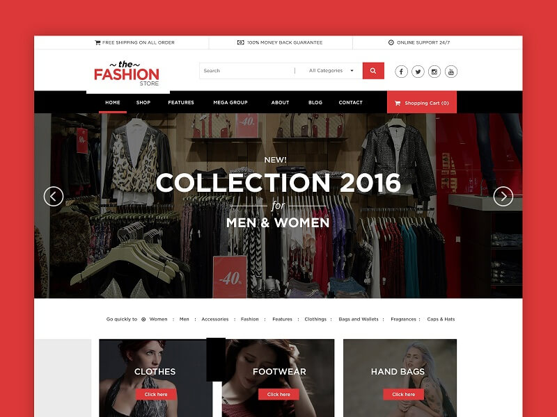 16 Best Free Ecommerce PSD Website Templates