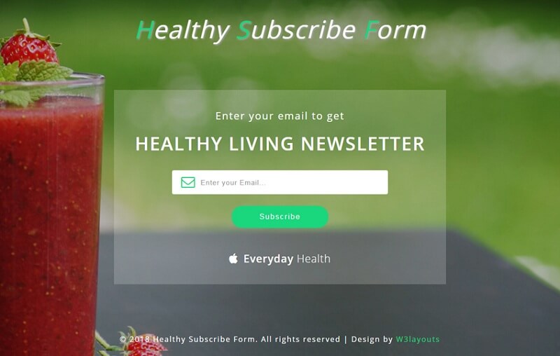 Healthy Subscribe Form