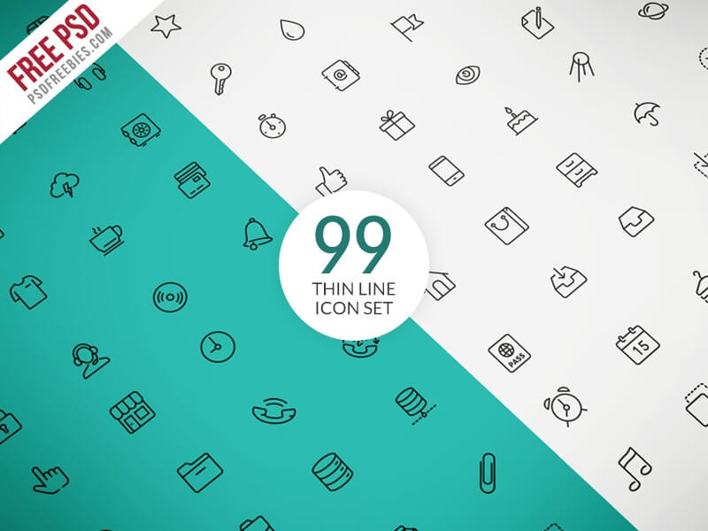 Thin Line Icon set