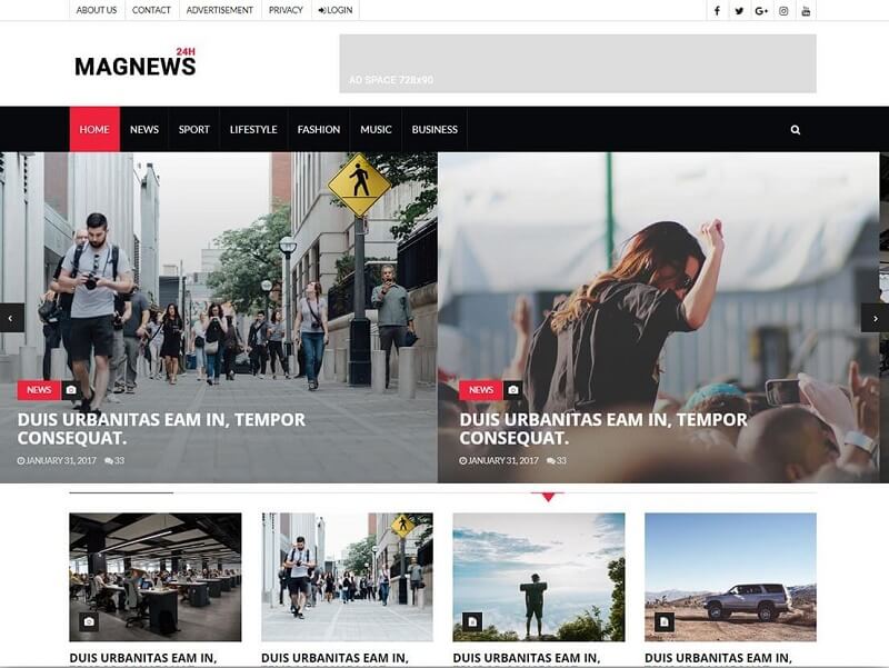 Free Magazine HTML Website Templates