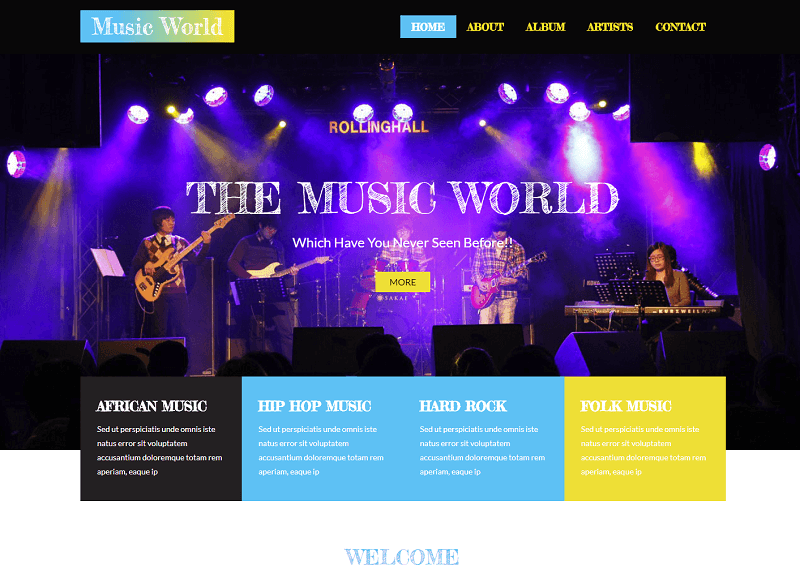 Free Music HTML Website Templates