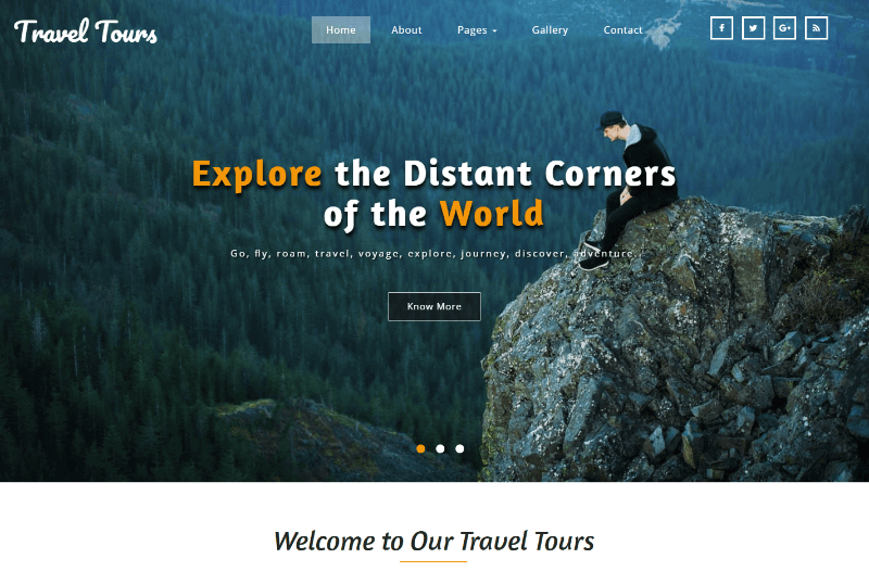 Adventure Travel Website Templates