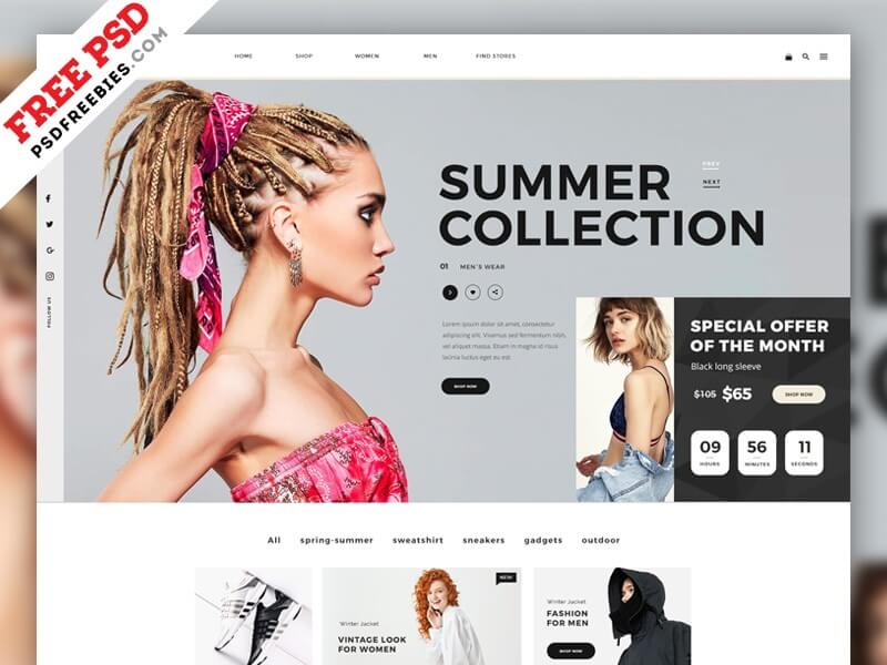 18 Best Free Fashion PSD Website Templates Digital Template Market