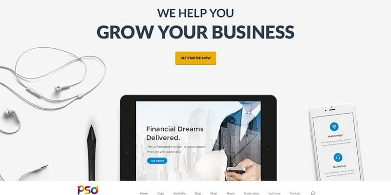 Free Business PSD Website Templates