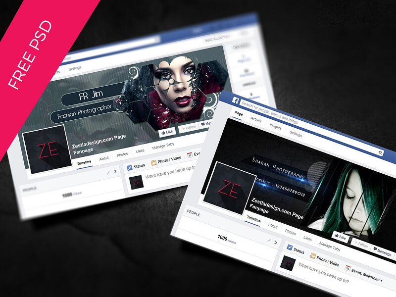11 Best Free Facebook Timeline Cover PSD Templates
