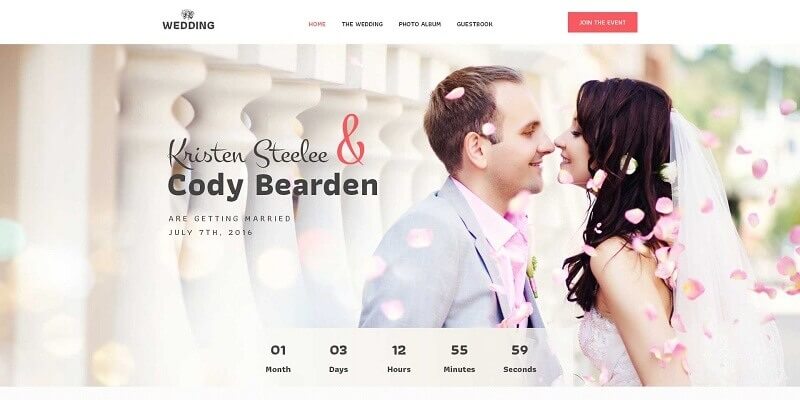 Free Wedding PSD Website Templates
