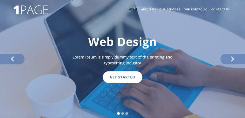 Free One Page HTML Website Templates