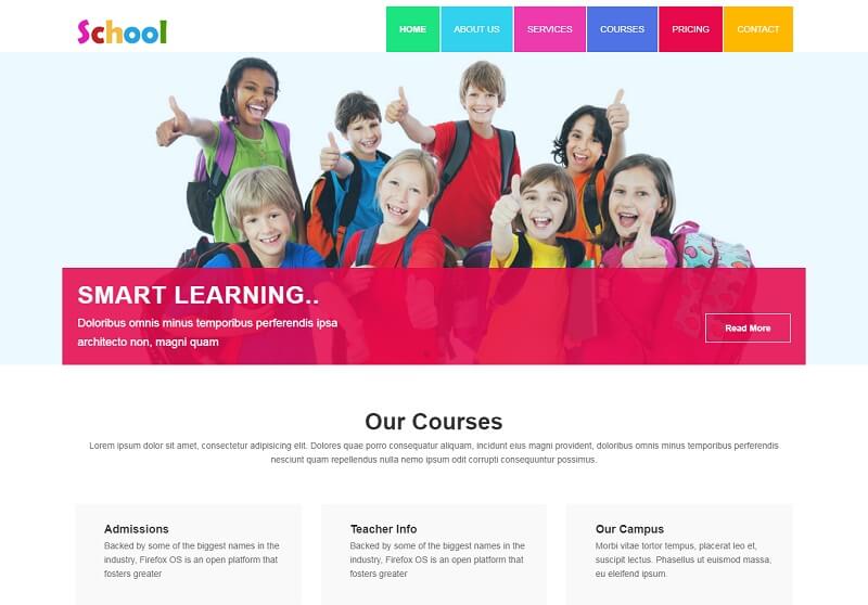 Free School HTML Website Templates
