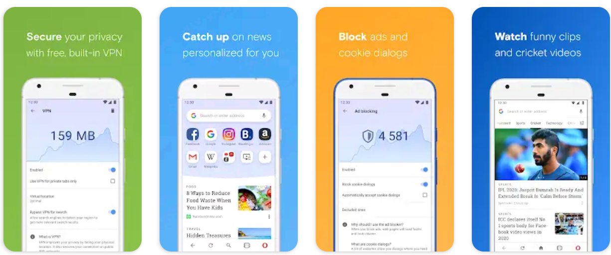 Opera browser with Free VPN