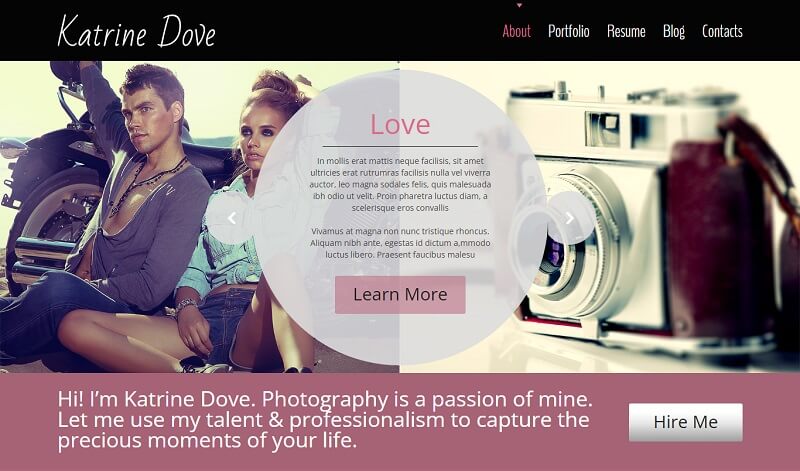 Free Photography Responsive Website Template