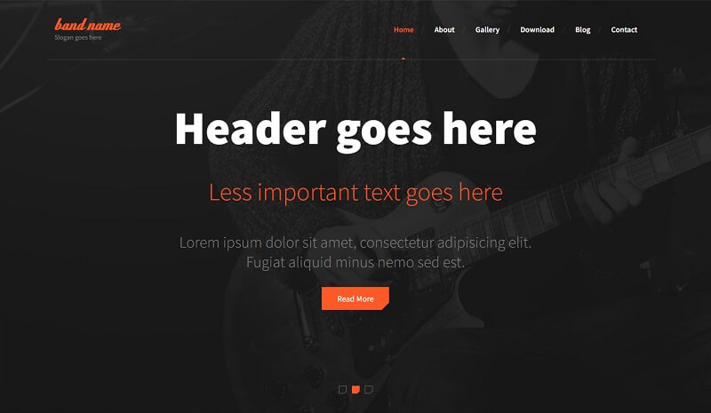 Music Band Free Responsive Website Template