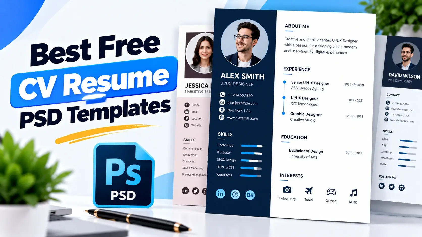 Best Free CV Resume PSD Templates for Job Seekers
