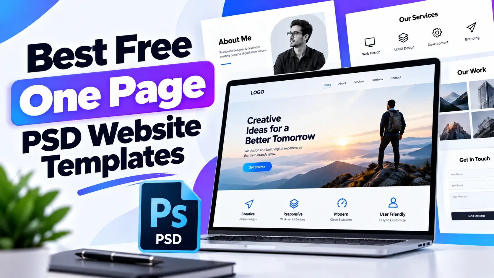 Best Free One Page PSD Website Templates for Designers
