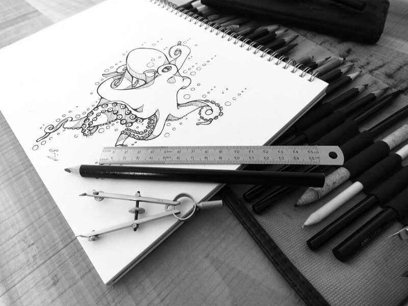 Free Art Sketch Book Mockup