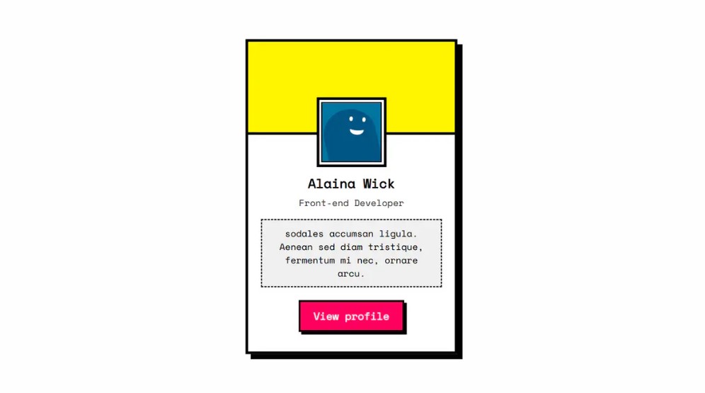 Profile Card Neo Brutalism