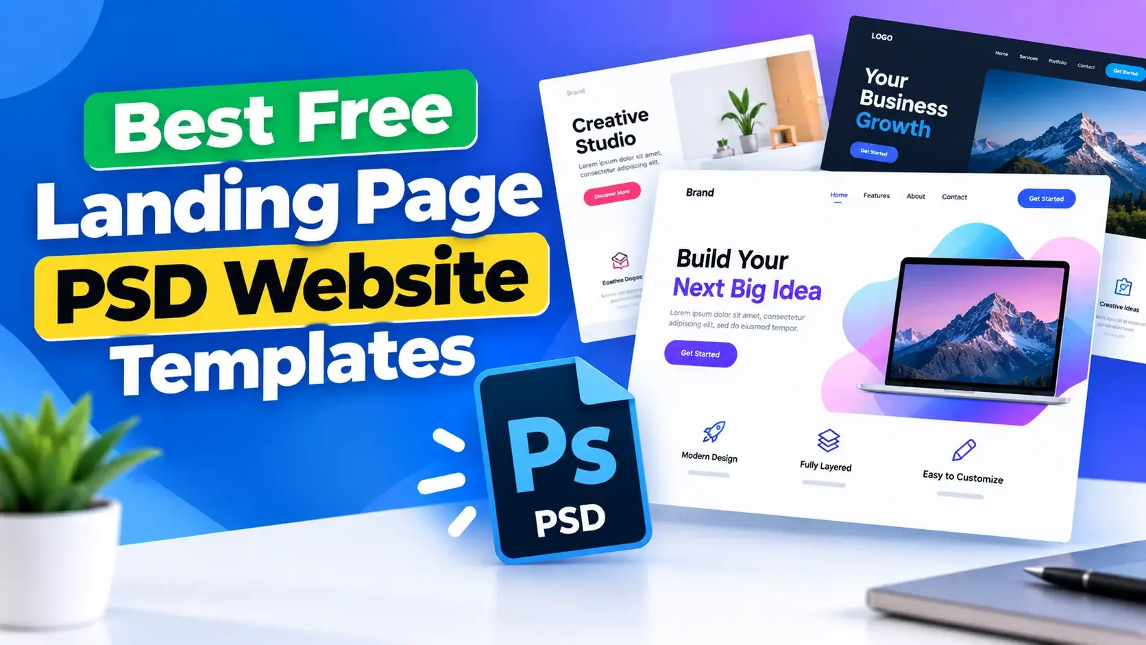 Best Free Landing Page PSD Website Templates