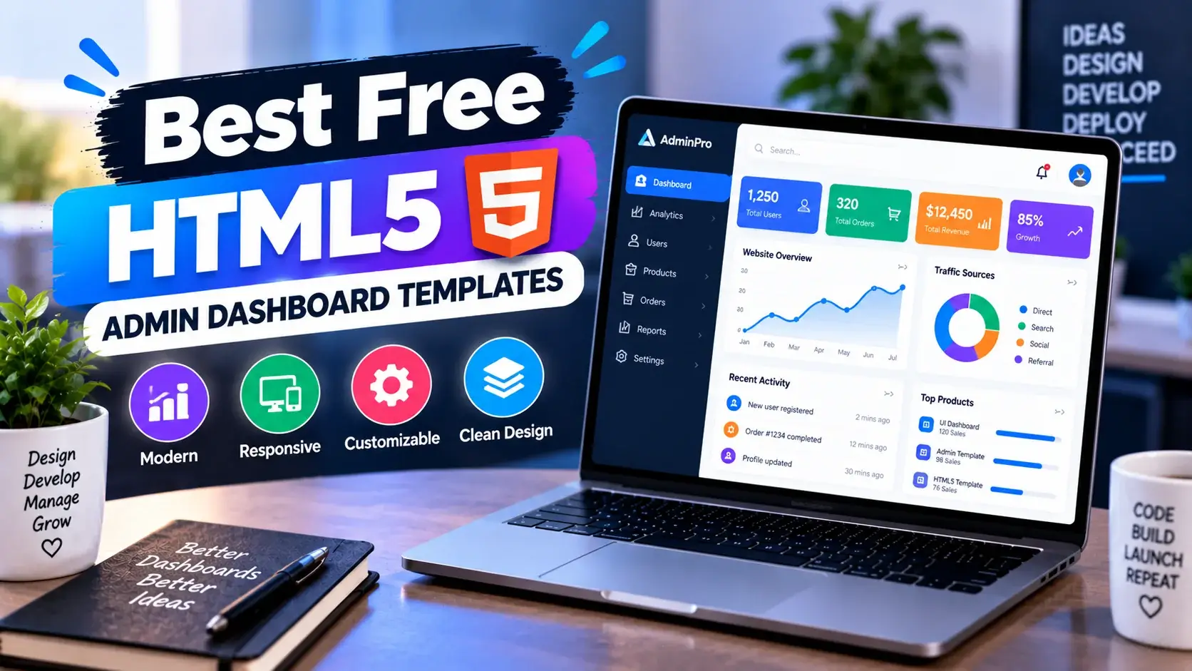 Best Free HTML5 Admin Dashboard Templates