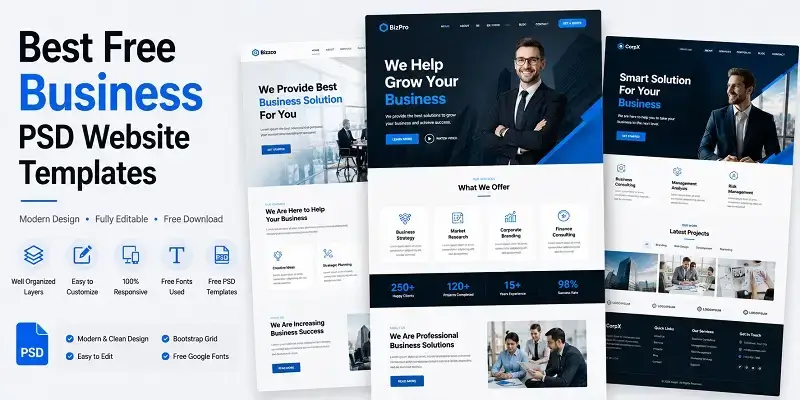 Best Free Business PSD Website Templates