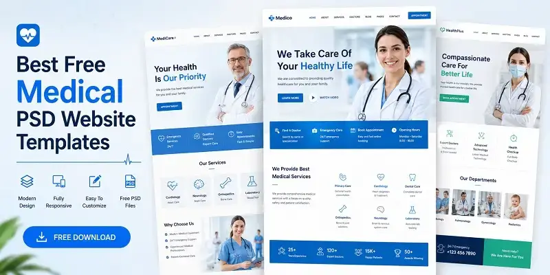 Free Medical PSD Website Templates