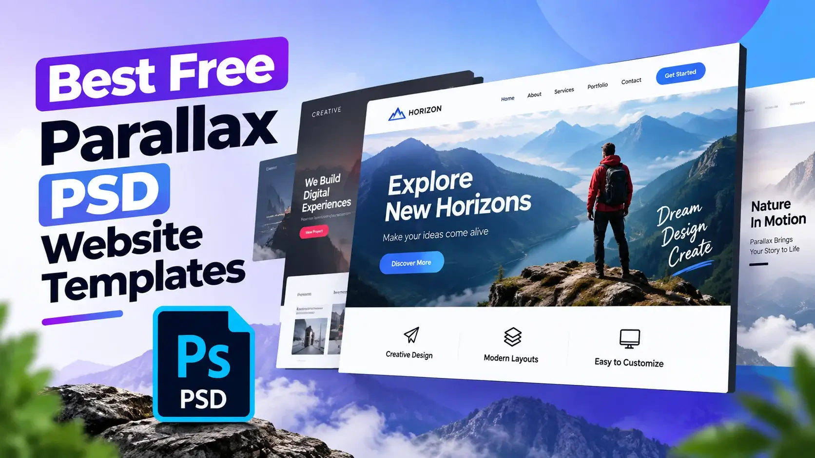 Best Free Parallax PSD Website Templates