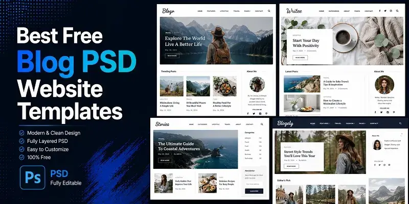 Free Blog PSD Website Templates