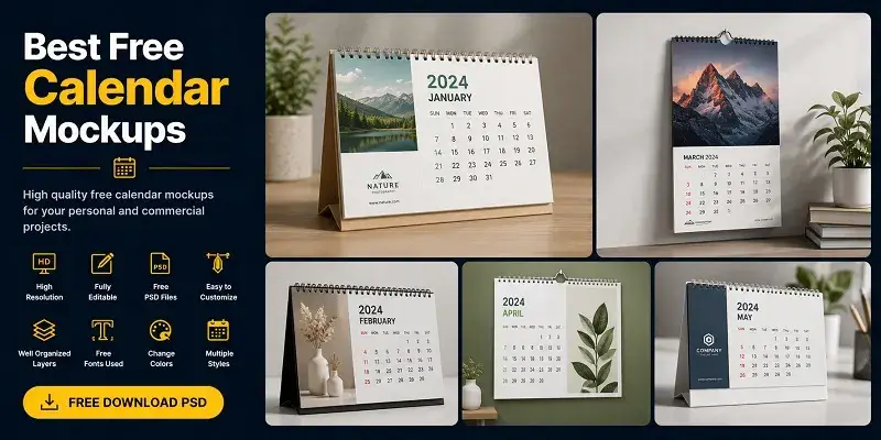 Free Calendar Mockups