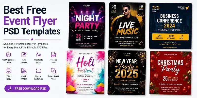 Free Event Flyer PSD Templates