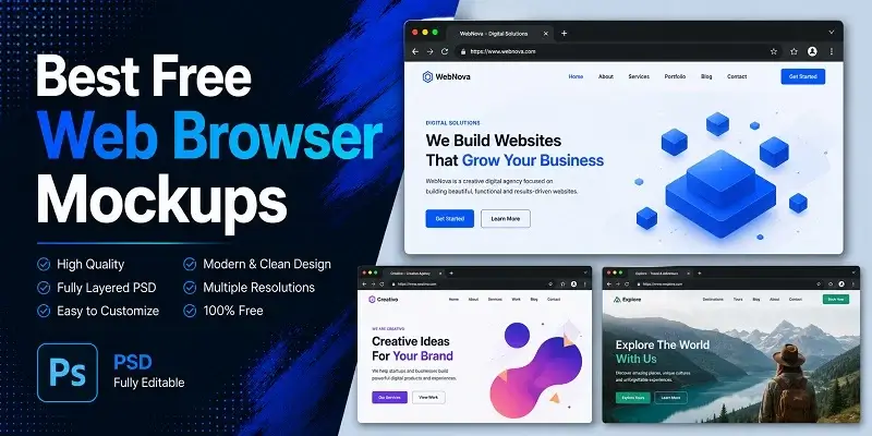 Free Web Browser Mockups