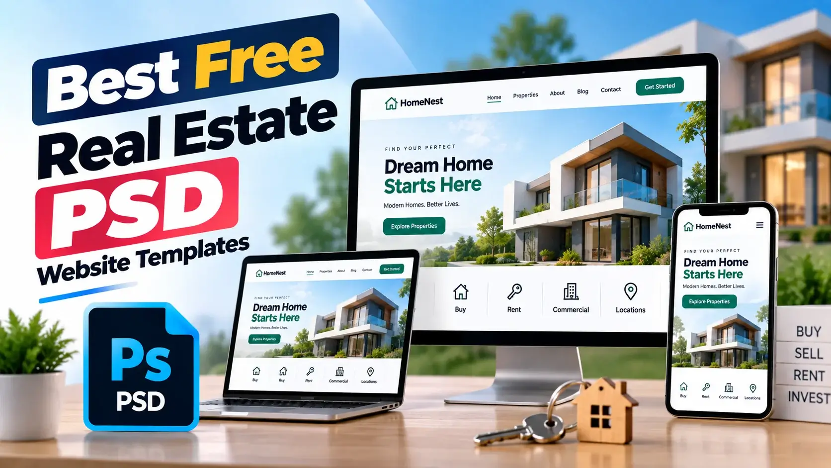 Best Free Real Estate PSD Website Templates