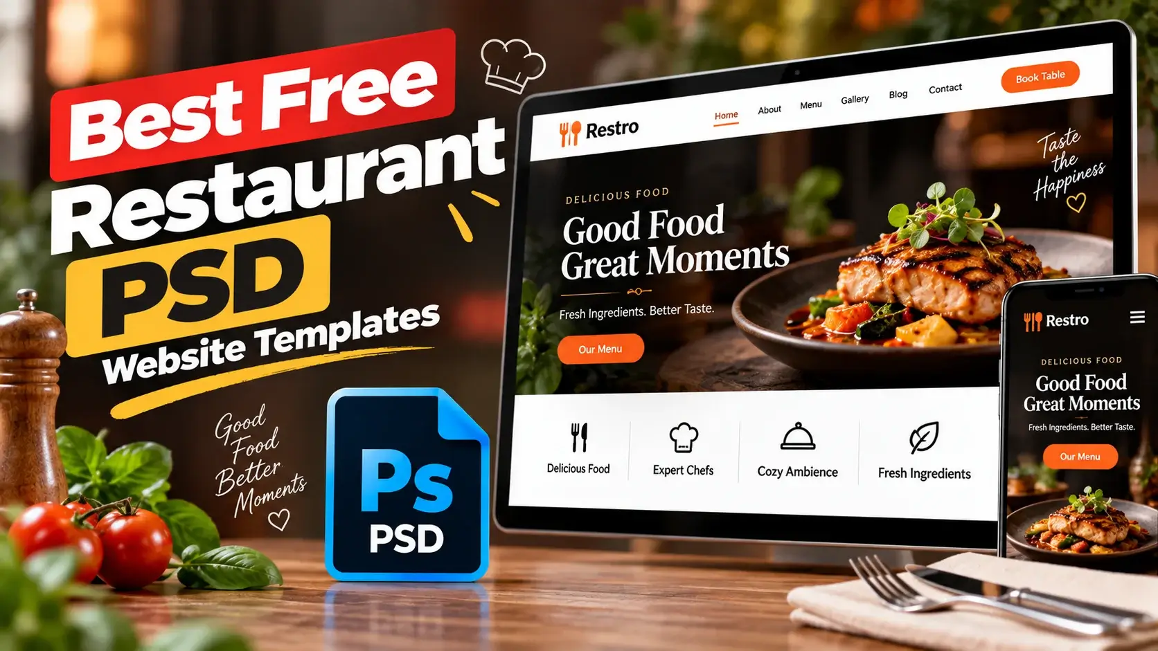 Best Free Restaurant PSD Website Templates